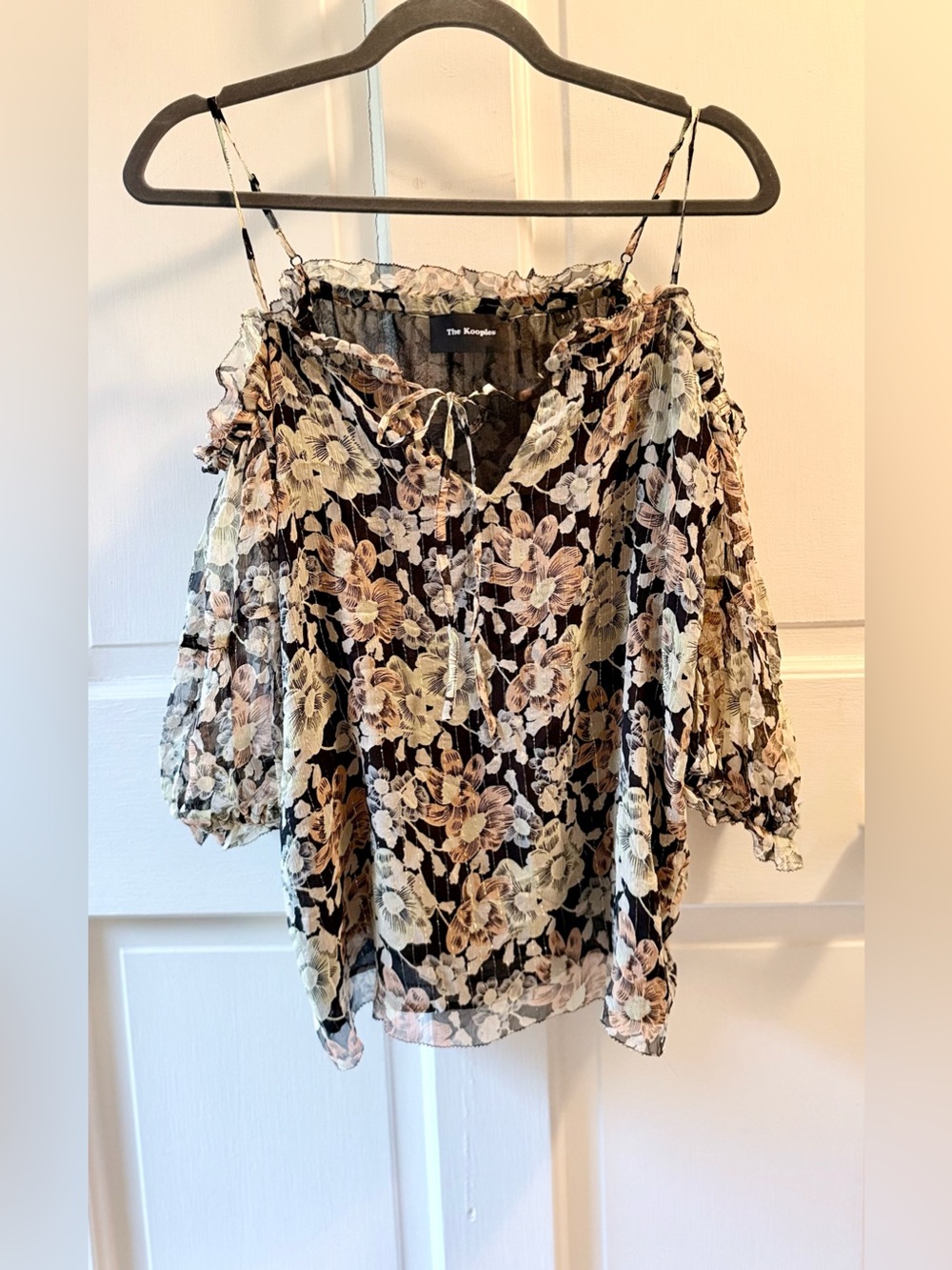 The Kooples - Silk Floral Off-Shoulder Camisole with Straps